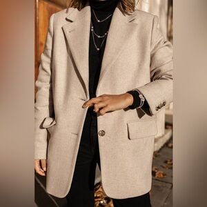 & Other Stories Oversized Wool Blazer in Beige NWOT